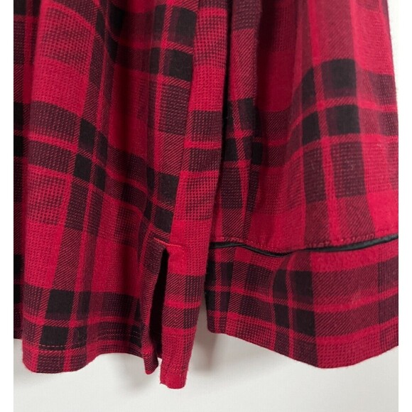 Soma Buffalo Plaid Pajama Set Stretch Red Black Size XL Button Up Collar Pants - Picture 7 of 16